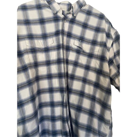 Roper Men's Blue & White Plaid Flannel Short Sleeve Buttons Down Shirt Size 2XL - Picture 2 of 13